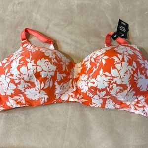 Torrid Orange and White Floral Bra